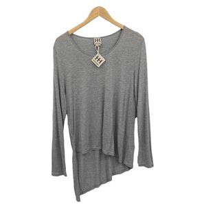Haute Hippie NWT gray top asymmetrical hem